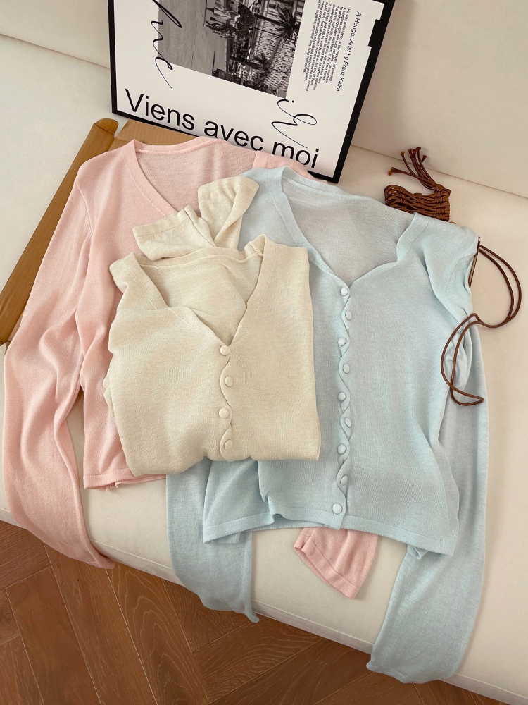 Korean V-Neck Knit Cardigan for Women Spring 2026 Lightweight Two-Piece Set