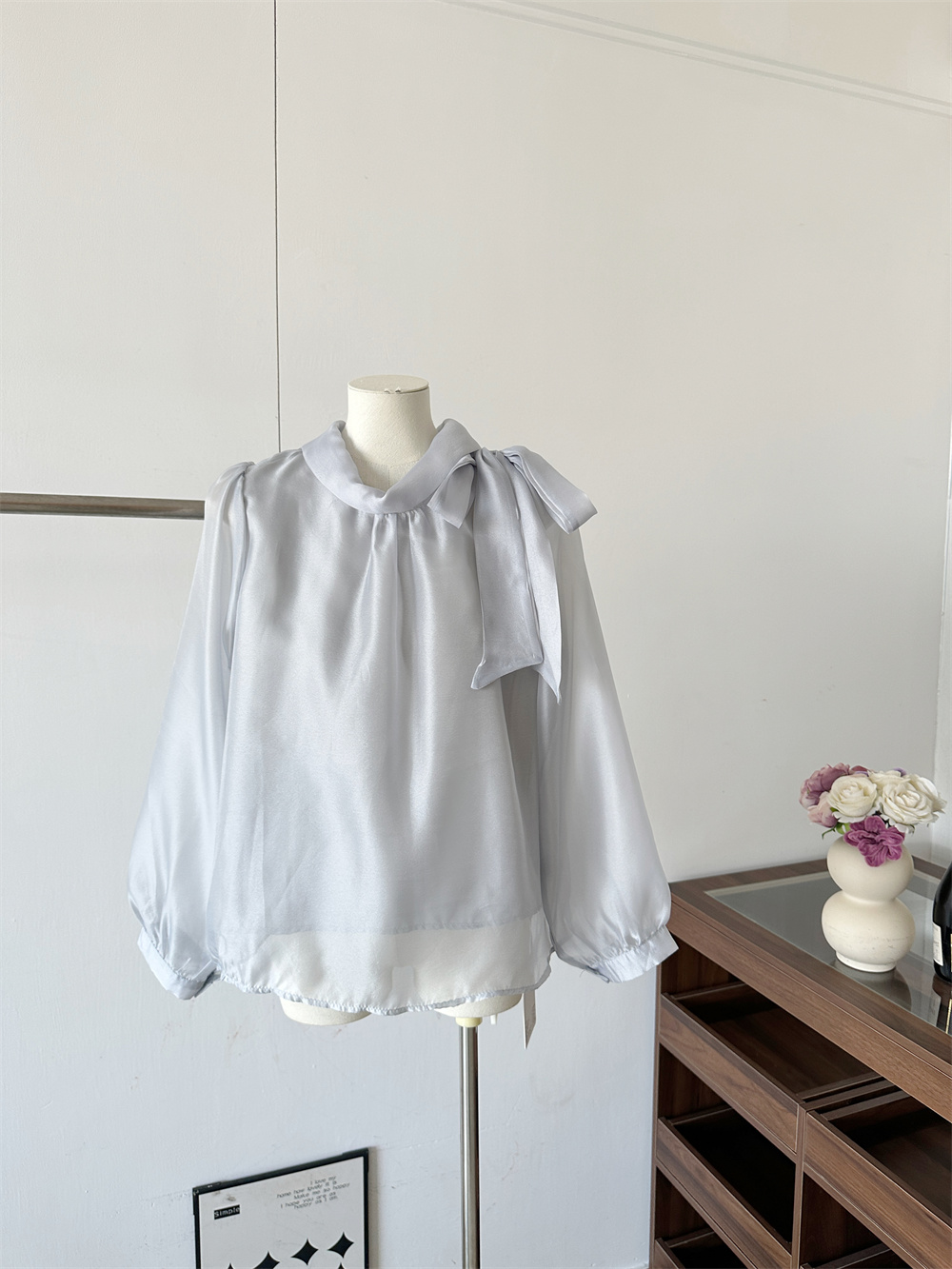 Korean Chic Spring French Polka Dot Tie Sweet Long Sleeve Versatile Shirt Women's Korean Top