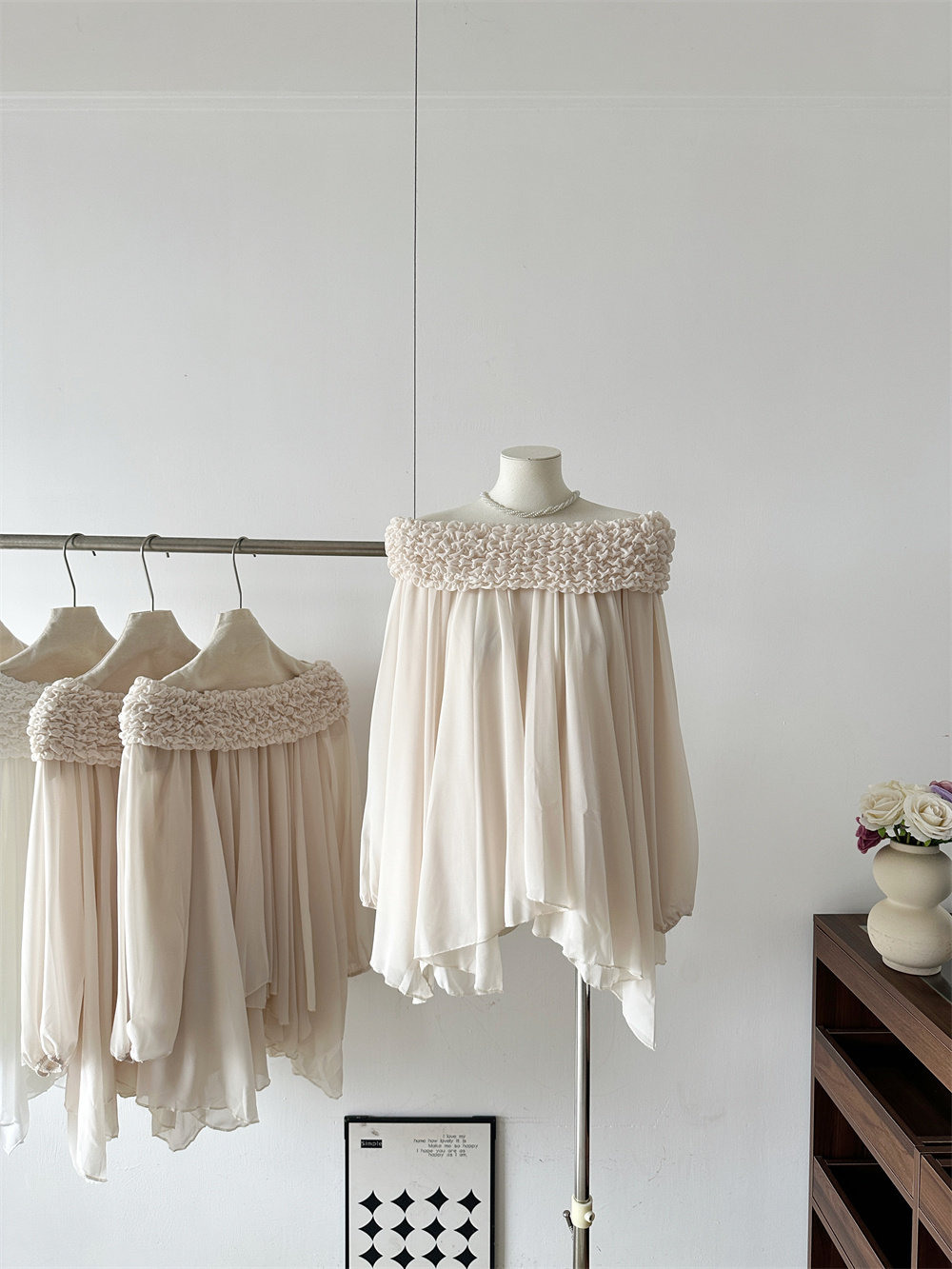 French Off-Shoulder Shirt Women Spring OOTD New Blouse