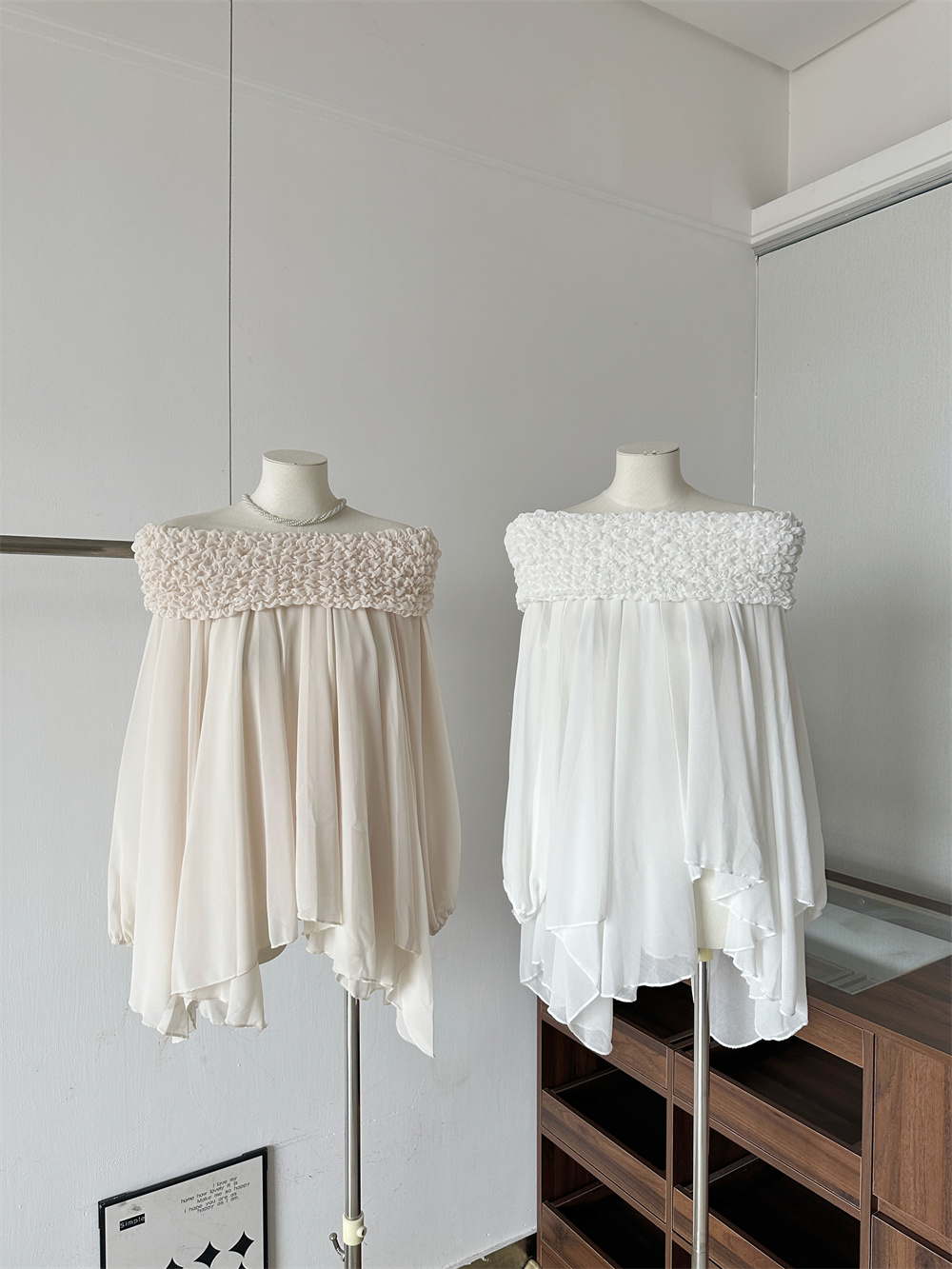 French Off-Shoulder Shirt Women Spring OOTD New Blouse