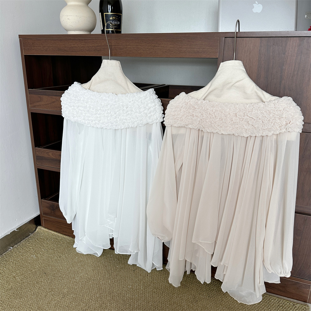 French Off-Shoulder Shirt Women Spring OOTD New Blouse