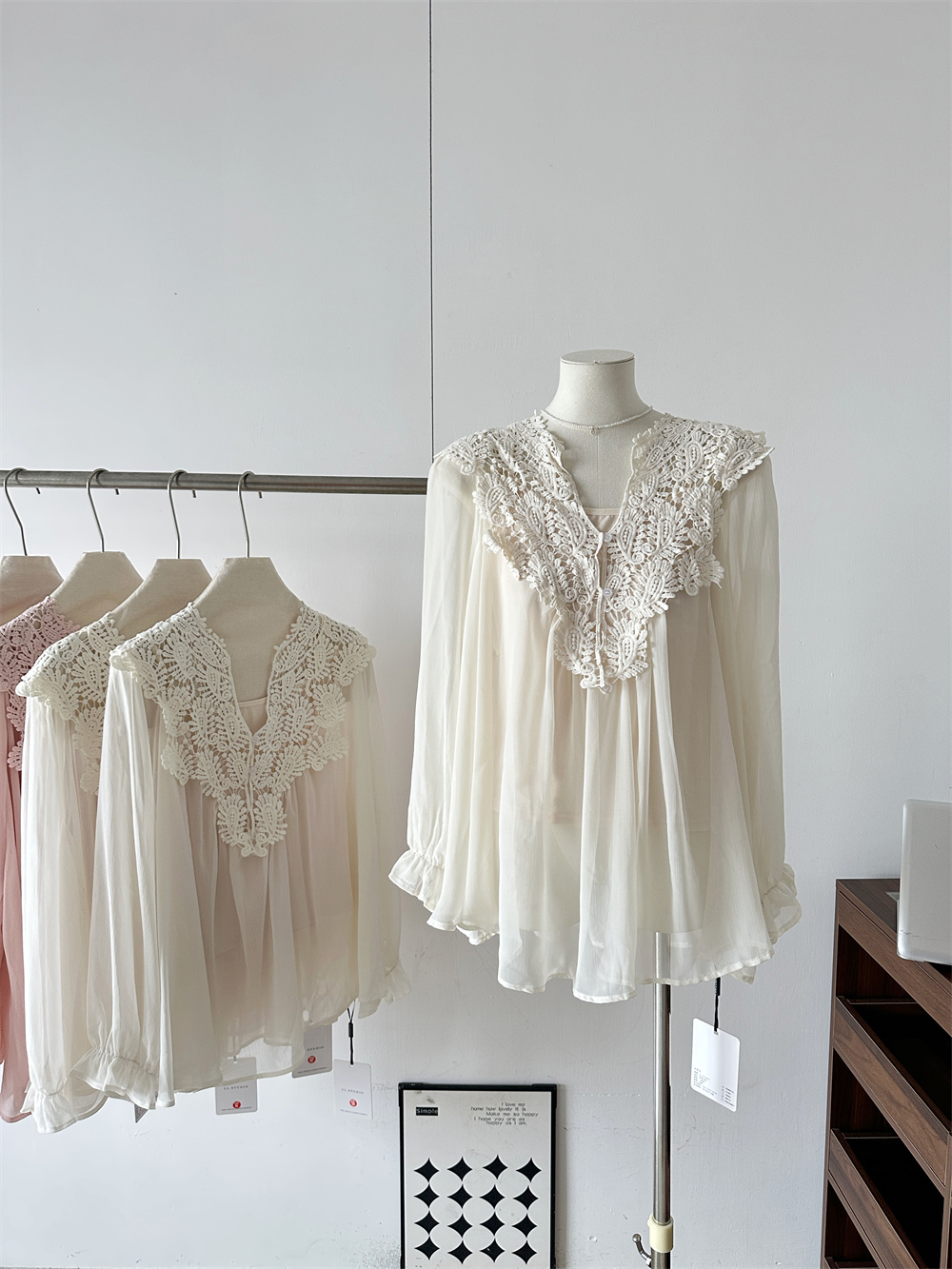 French Sweet Lace Flared Sleeve Chiffon Blouse and Cami Two Piece Set for Women 2026 Summer